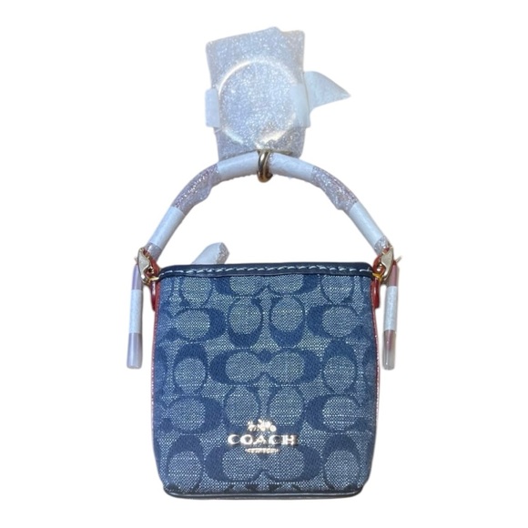 Coach Mini Val Duffle BAG CHARM in Signature Chambray - Picture 2 of 4